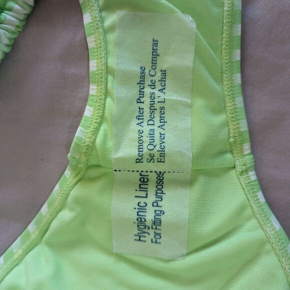 Lulus NWT‎ Check Yourself Out Light Green Gingham Bikini Set Top M Bottom S - Picture 9 of 10